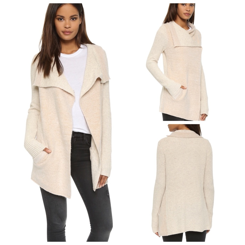 Anthropologie La Fée Verte Draped Boucle Cardigan